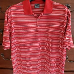 Nike Dri-Fit Golf Shirt, Red, XL